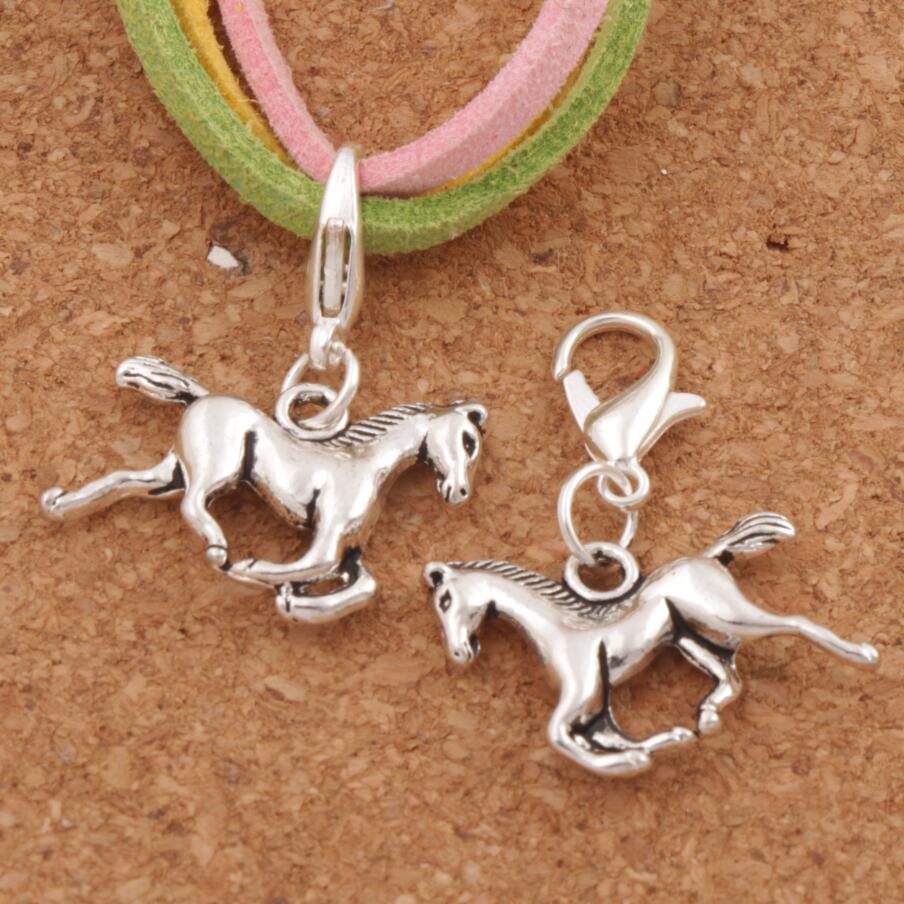Horse Animal Clasp European Lobster Trigger Clip On Charm Beads 18.8x27mm 100PCS Zinc Alloy C050