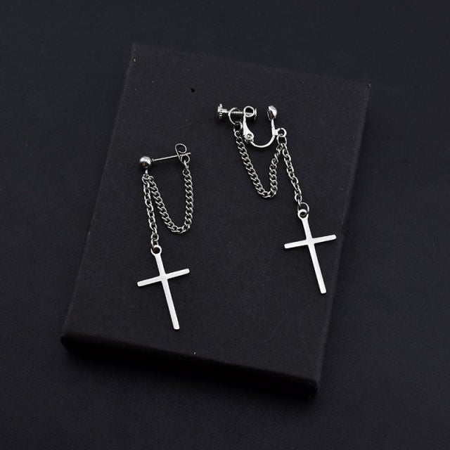 Fashion Earring For Women Cross Drop Earrings Puck Rock Vintage Crystal Ear Cuff Girls Jewerly Cool Butterfly Bohemia 2021Trend