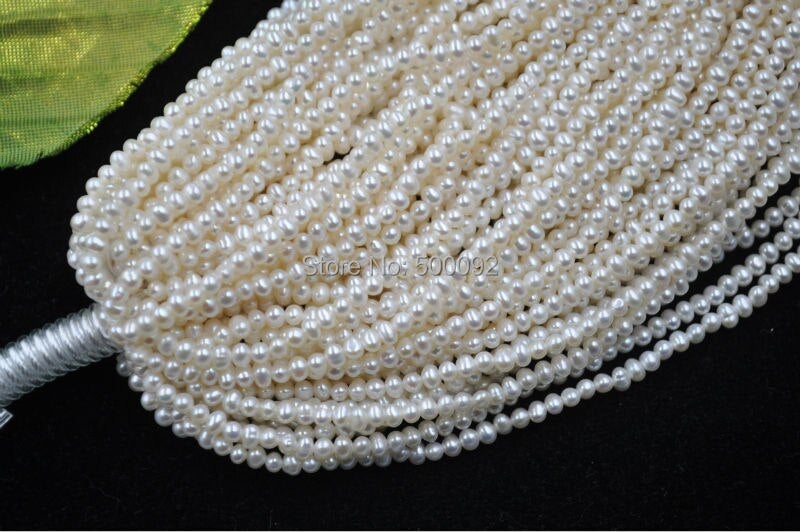 wholesale 10 strands 3mm genuine cultured pearl small beads free shipping